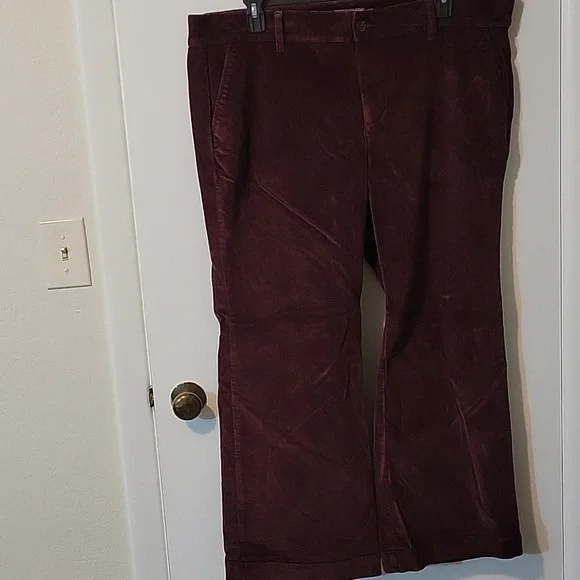 Torrid 20S Corduroy Pants in Deep Burgundy - Picture 3 of 10